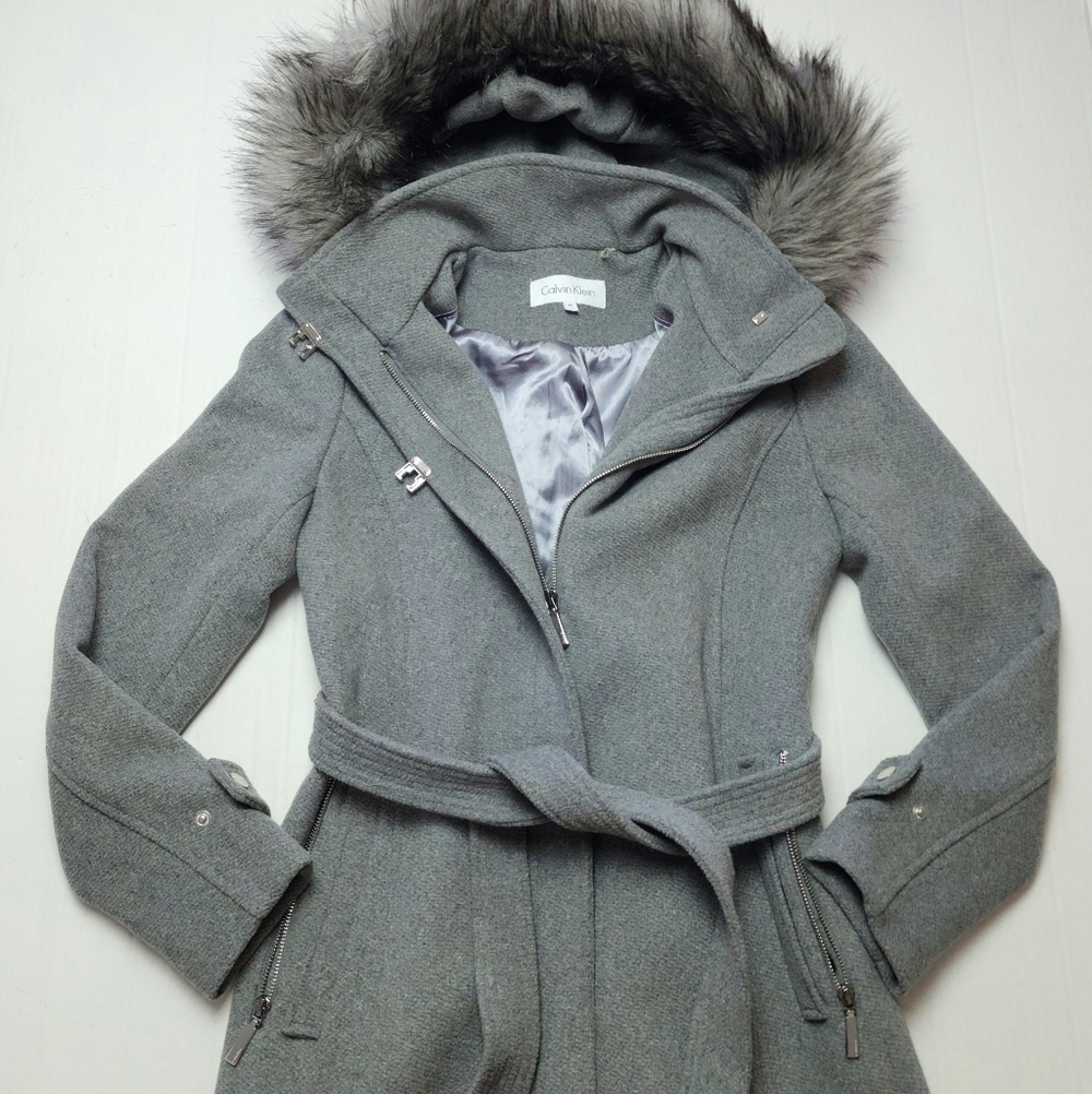 NEW! Calvin Klein Wool Coat - Picture 5 of 16